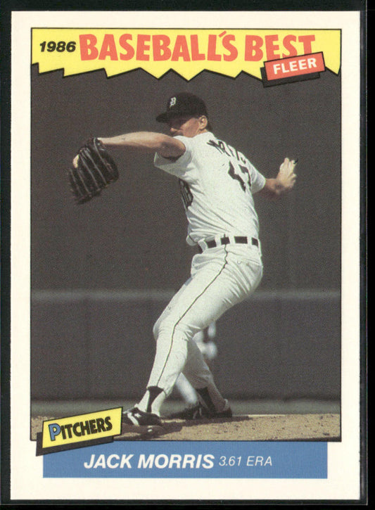 Jack Morris 1986 Fleer Baseball's Best Sluggers vs. Pitchers #23 Detroit Tigers