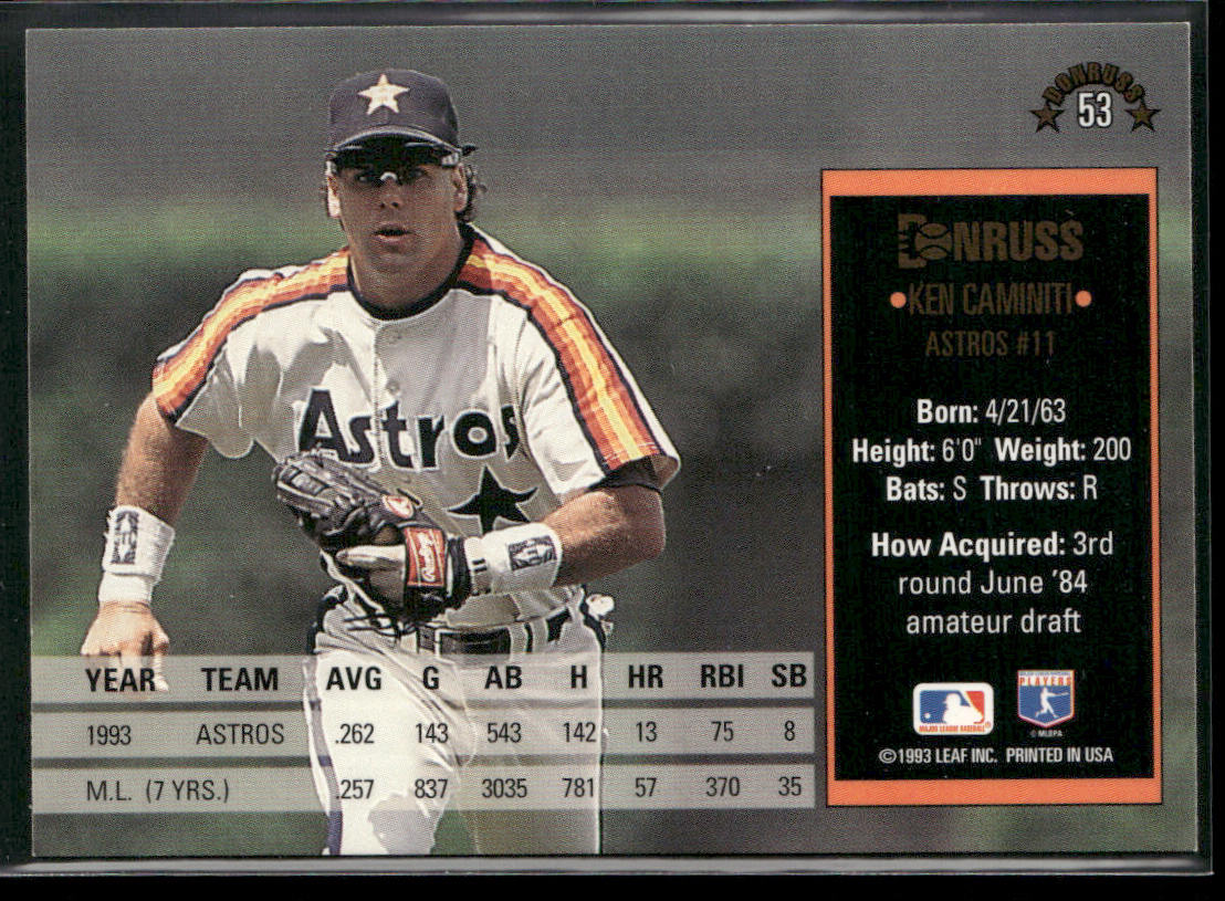 Ken Caminiti 1994 Donruss #53 Houston Astros