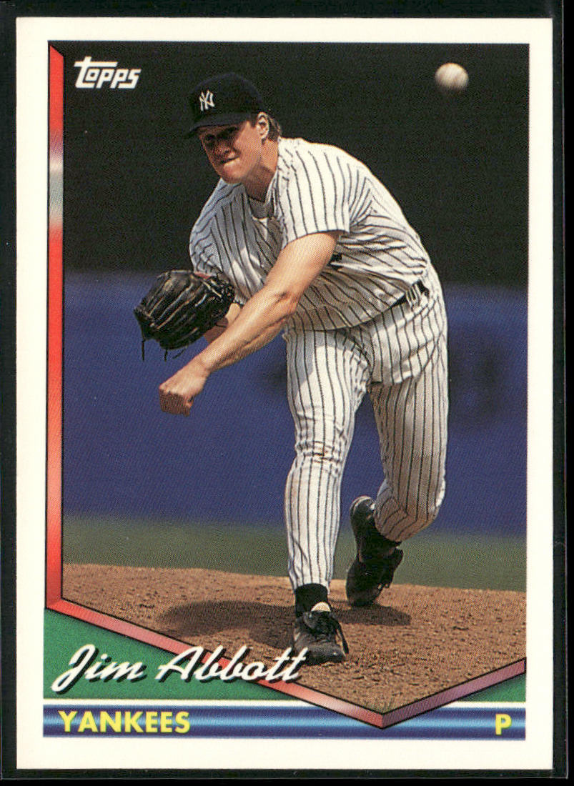 Jim Abbott 1994 Topps #350 New York Yankees