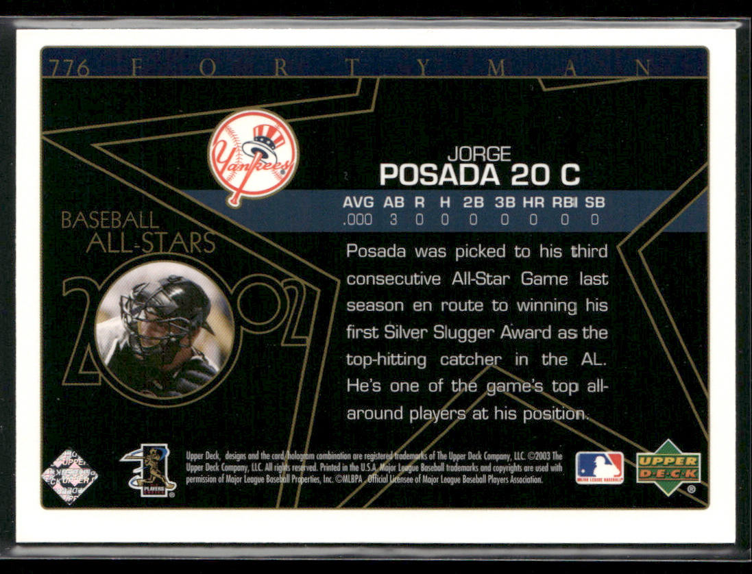 Jorge Posada 2003 Upper Deck 40-Man #776 New York Yankees