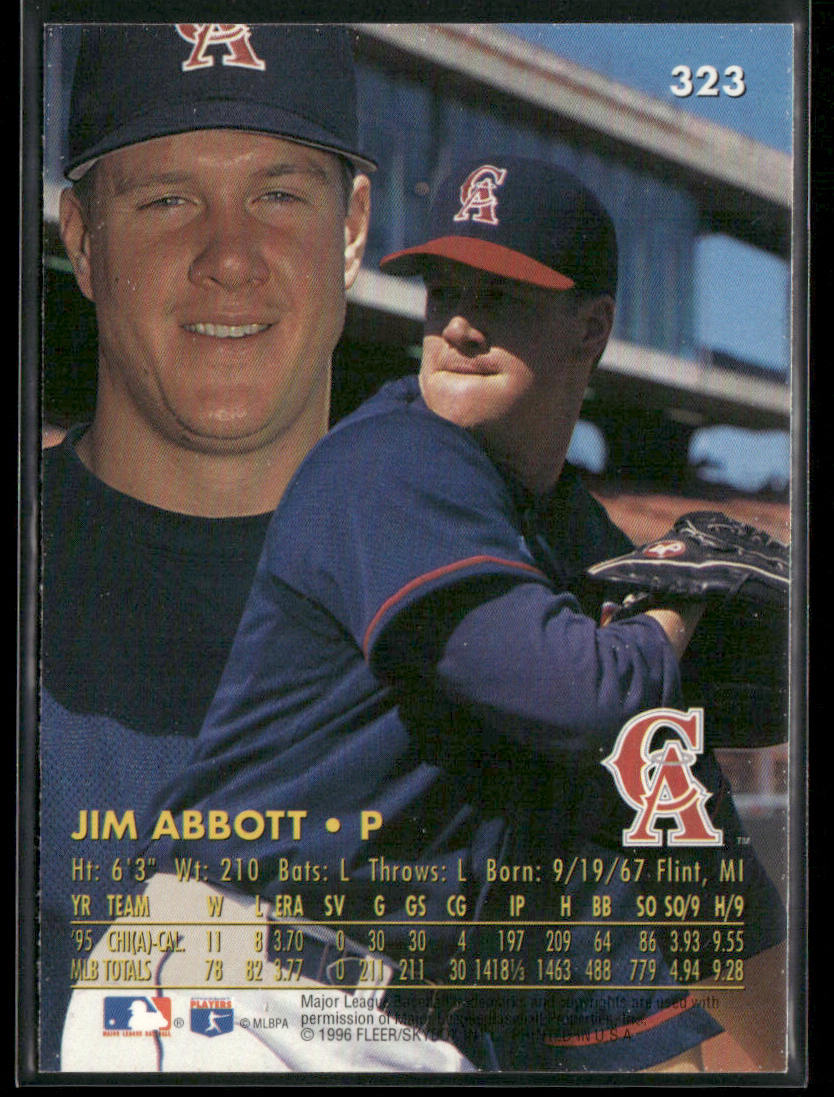 Jim Abbott 1996 Ultra #323 California Angels