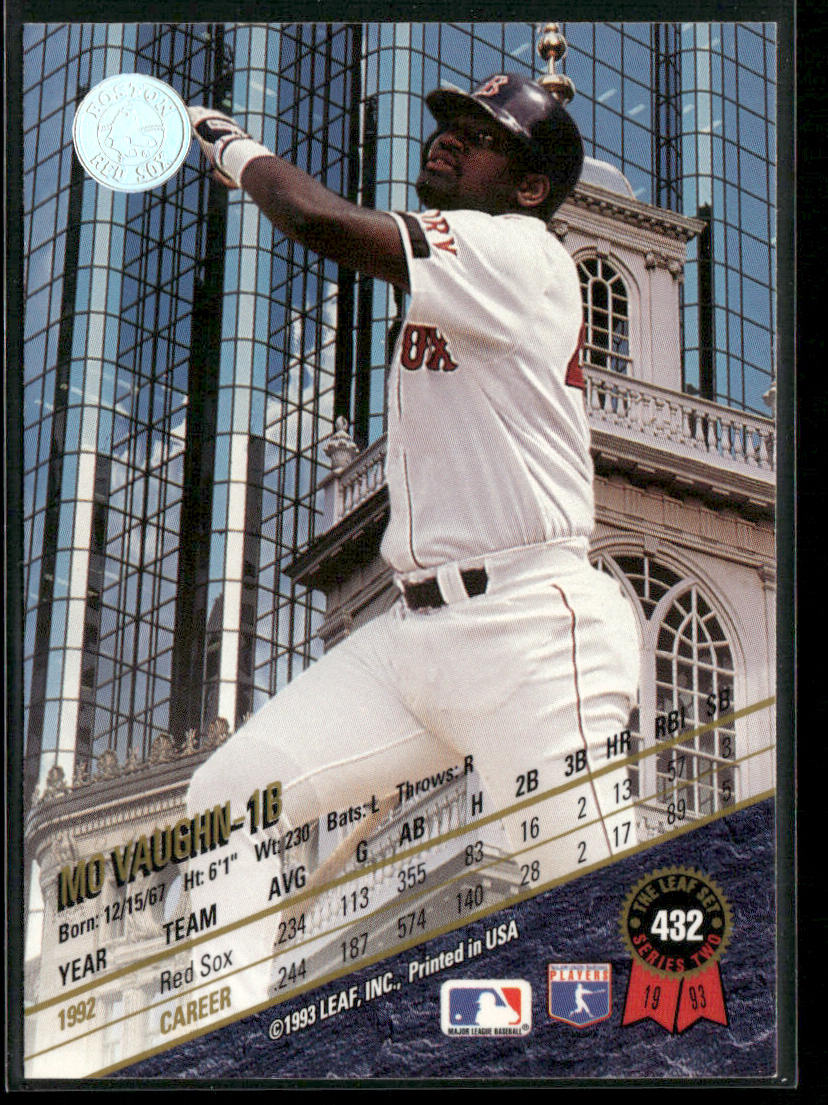 Mo Vaughn 1993 Leaf #432 Boston Red Sox