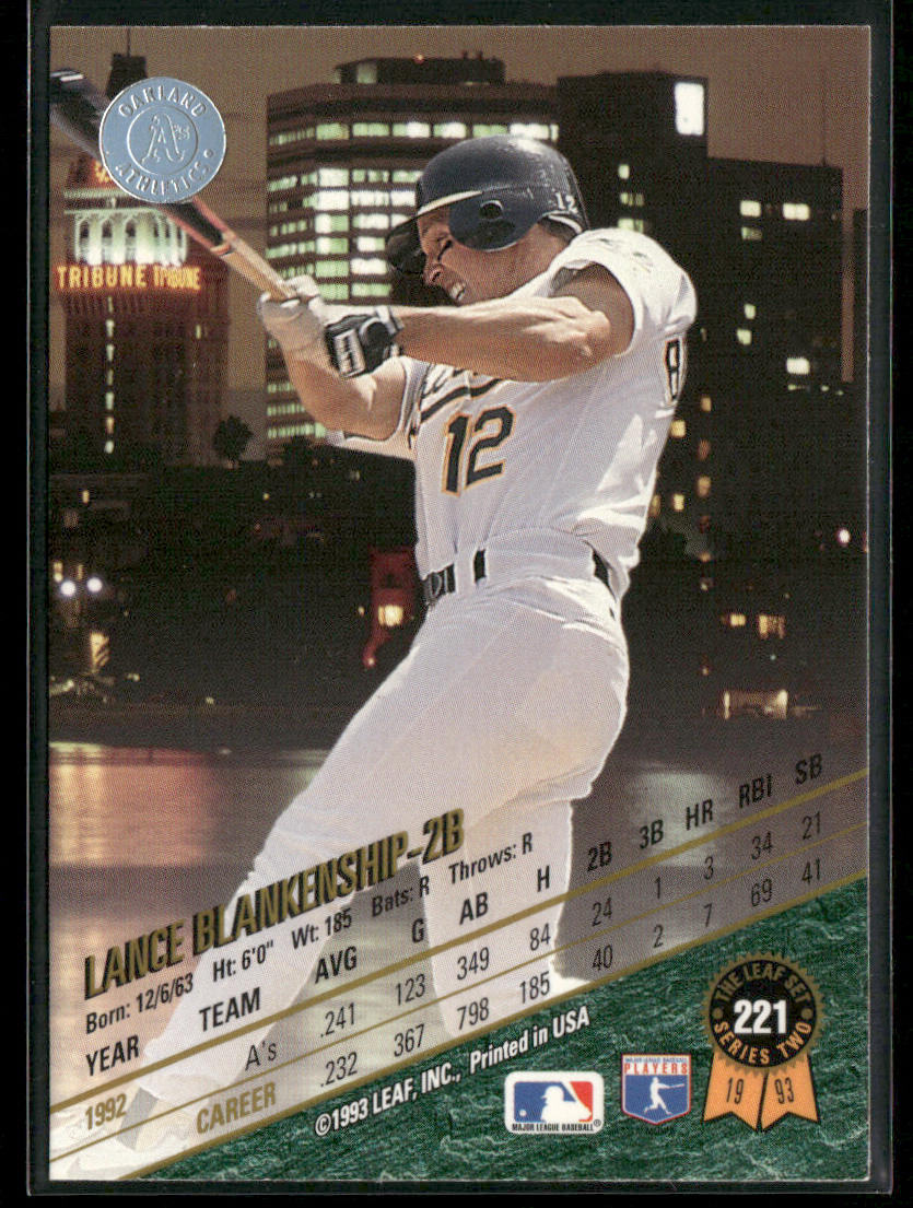 Lance Blankenship 1993 Leaf #221 Oakland Athletics