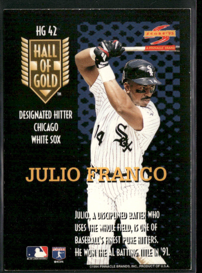 Julio Franco 1995 Score Hall of Gold #HG42 Chicago White Sox