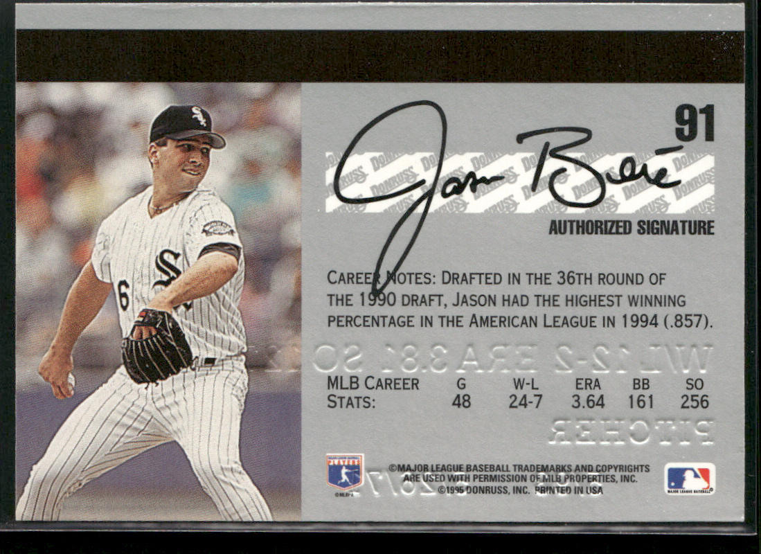Jason Bere 1995 Studio #91 Chicago White Sox