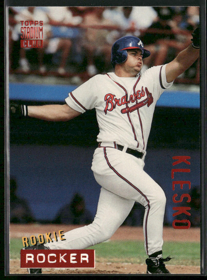 Ryan Klesko 1994 Stadium Club #628 Atlanta Braves