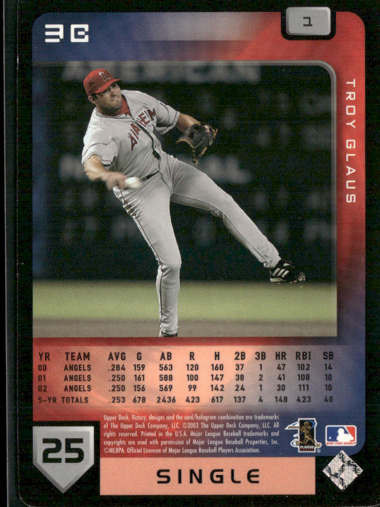 Troy Glaus 2003 Upper Deck Victory #1 Anaheim Angels