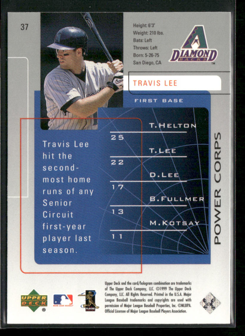 Travis Lee 1999 Upper Deck Challengers for 70 #37 Arizona Diamondbacks back