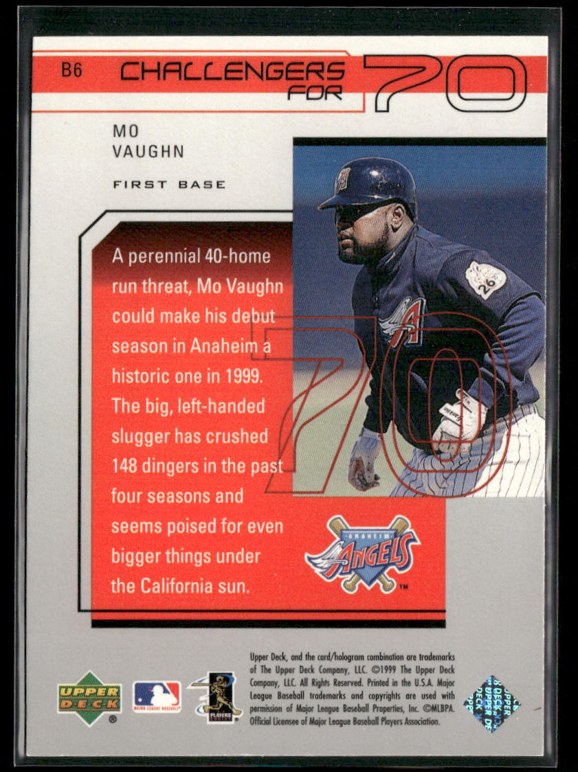 Mo Vaughn 1999 Upper Deck Challengers for 70 Inserts #C6 Anaheim Angels