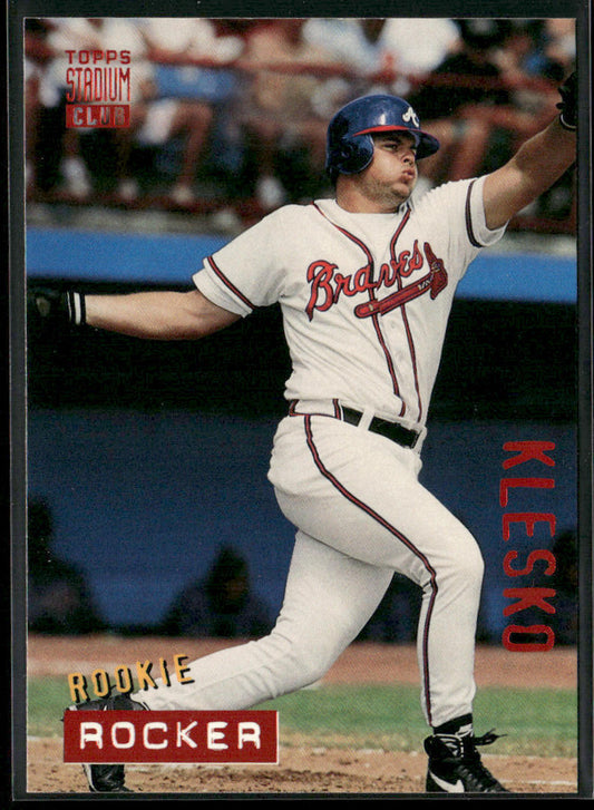 Ryan Klesko 1994 Stadium Club #628 Atlanta Braves front