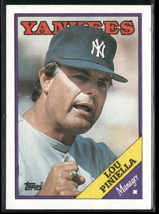 Lou Piniella 1988 Topps #44 New York Yankees front