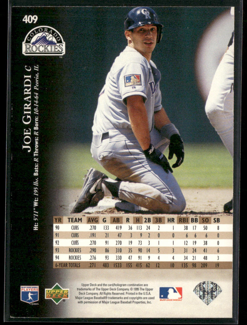 Joe Girardi 1995 Upper Deck #409 Colorado Rockies