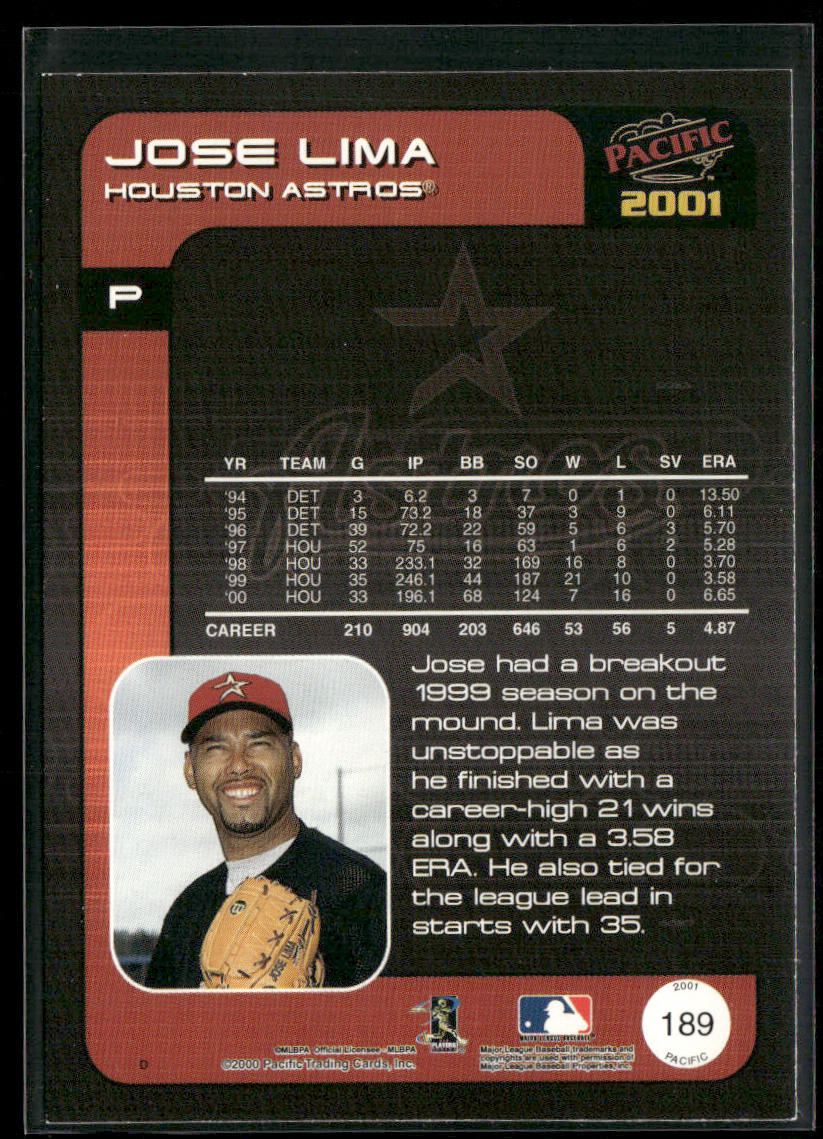 Jose Lima 2001 Pacific #189 Houston Astros