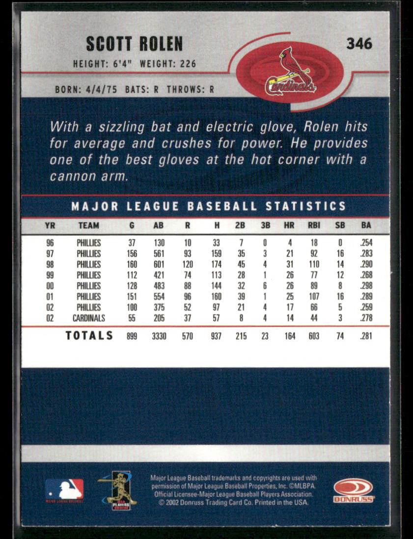 Scott Rolen 2003 Donruss #346 St. Louis Cardinals