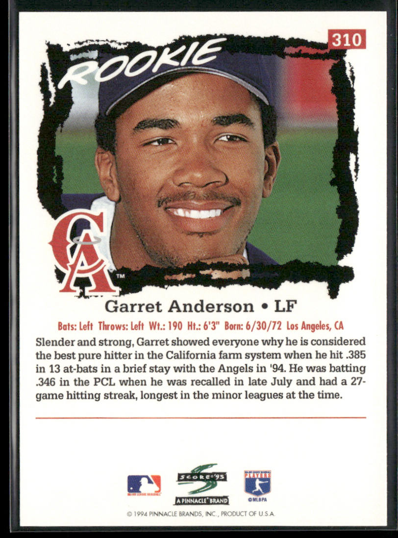 Garret Anderson 1995 Score #310 California Angels