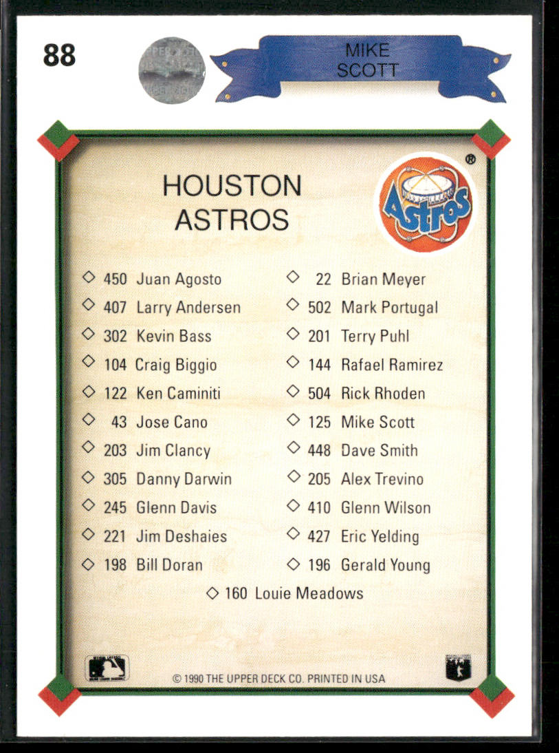 Mike Scott 1990 Upper Deck #88 Houston Astros