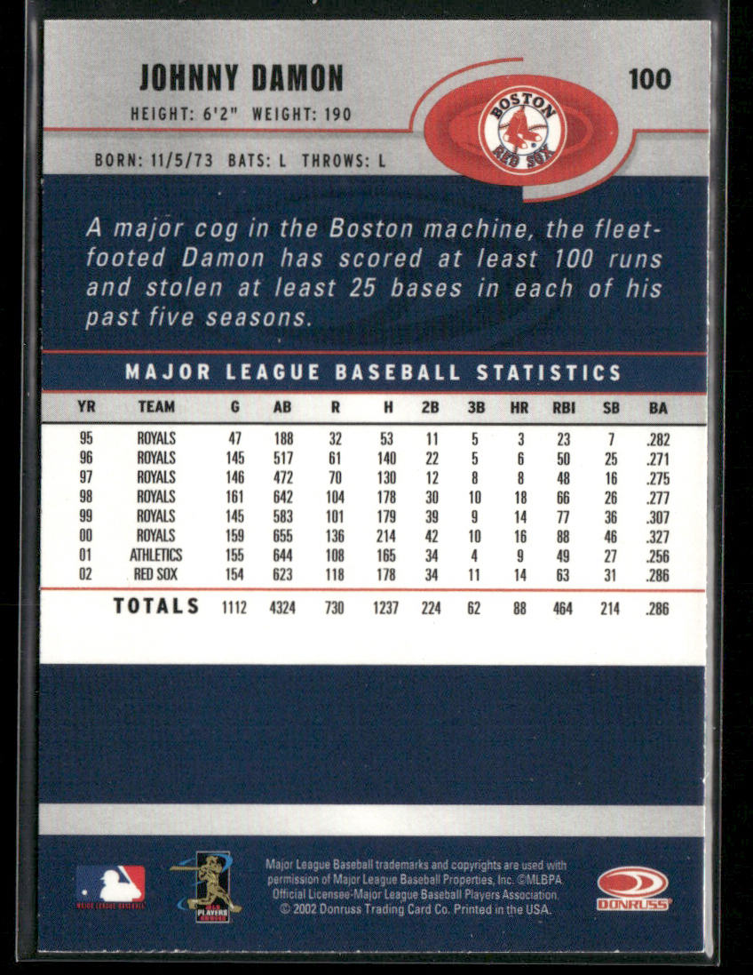 Johnny Damon 2003 Donruss #100 Boston Red Sox