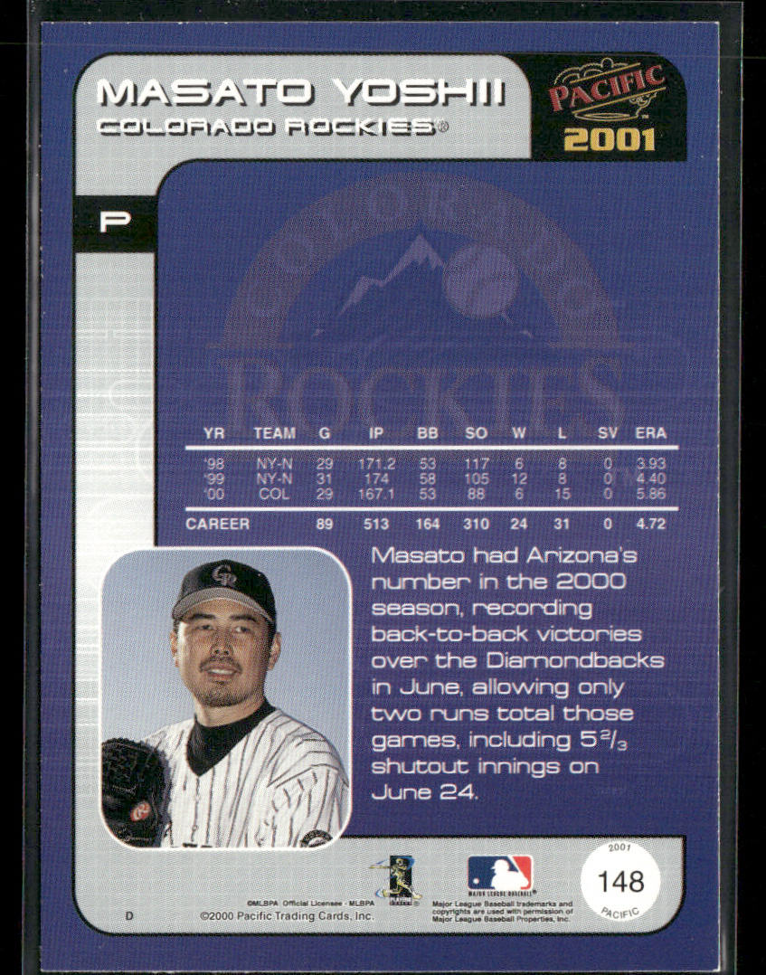 Masato Yoshii 2001 Pacific #148 Colorado Rockies