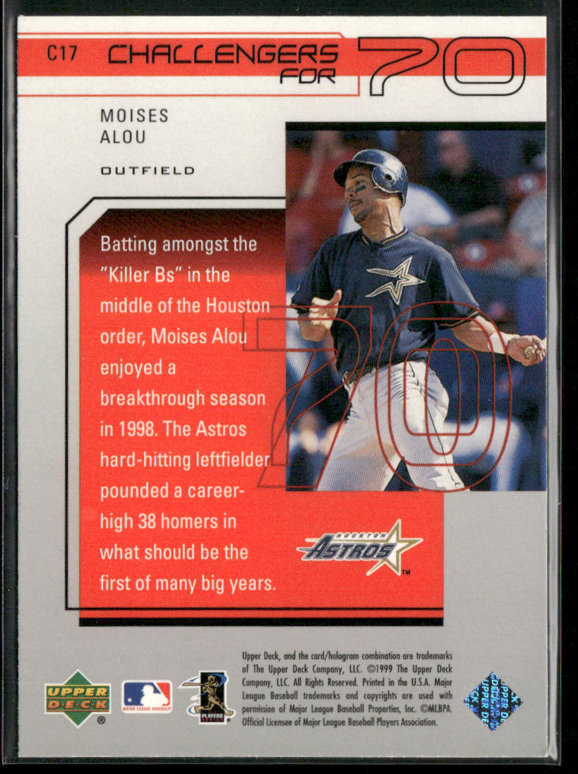 Moises Alou 1999 Upper Deck Challengers for 70 #C17 Houston Astros