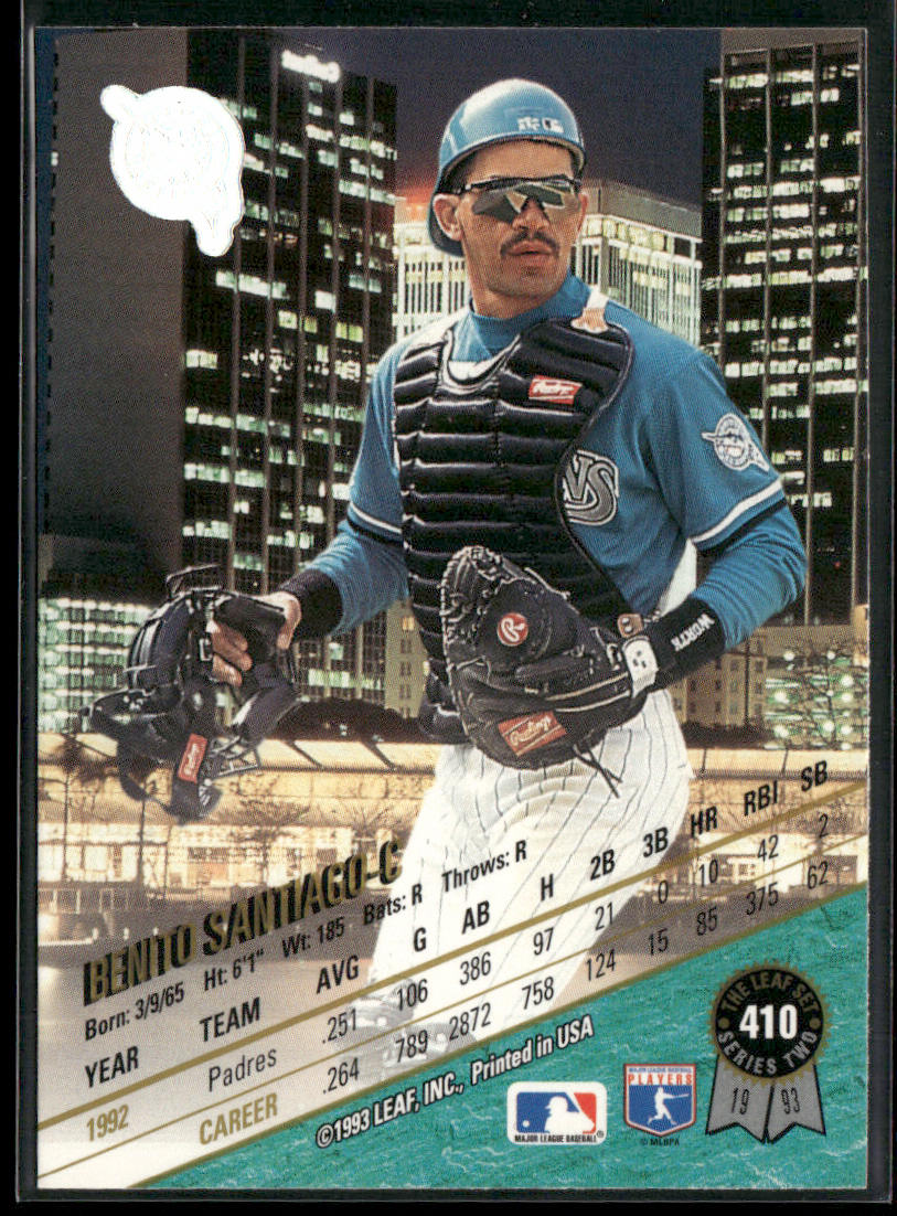Benito Santiago 1993 Leaf #410 Florida Marlins
