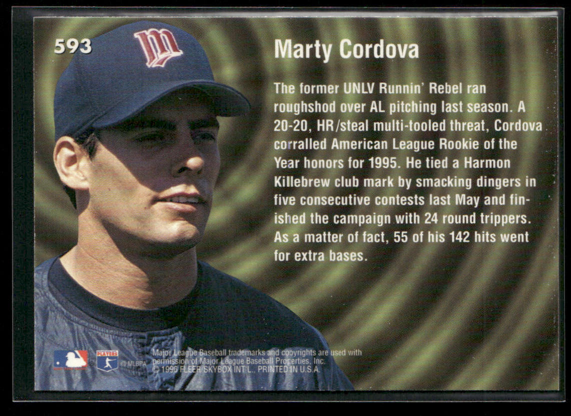 Marty Cordova 1996 Ultra #593 Minnesota Twins