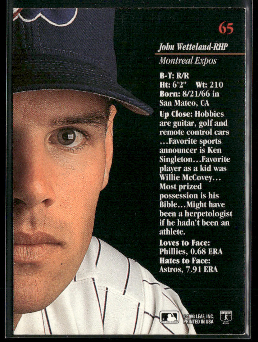 John Wetteland 1993 Studio #65 Montreal Expos