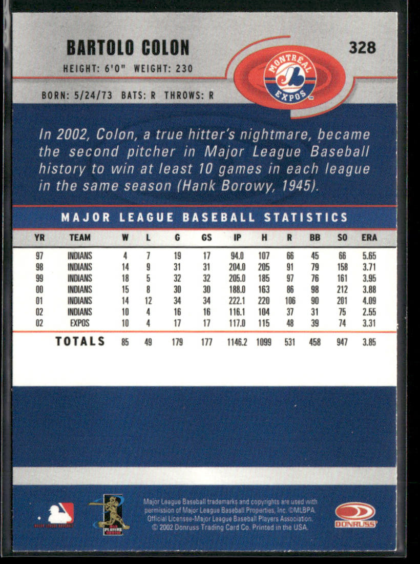 Bartolo Colon 2003 Donruss #328 Montreal Expos