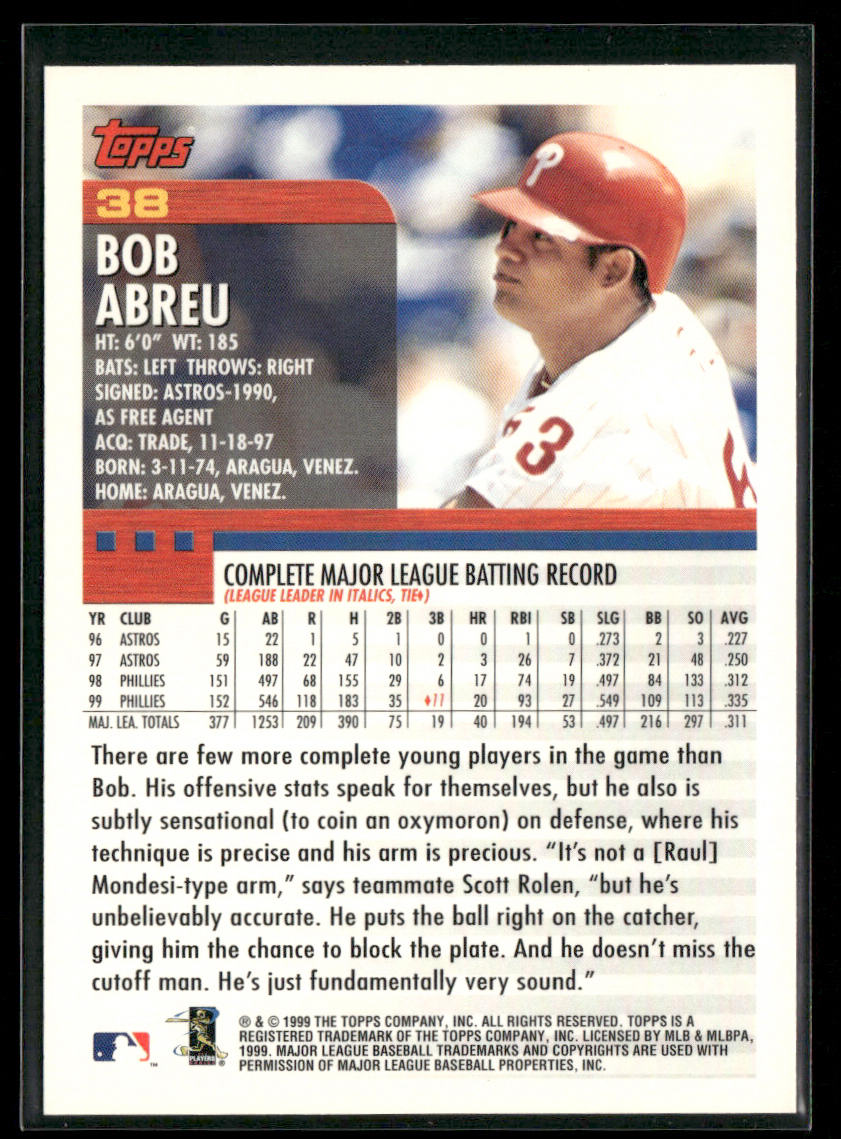 Bob Abreu 2000 Topps #38 Philadelphia Phillies