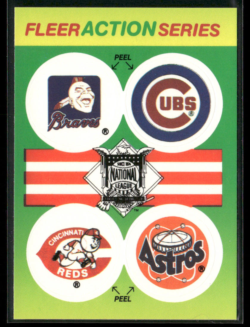 NL: Braves / Cubs / Reds / Astros 1990 Fleer Action Series Team Stickers #NNO