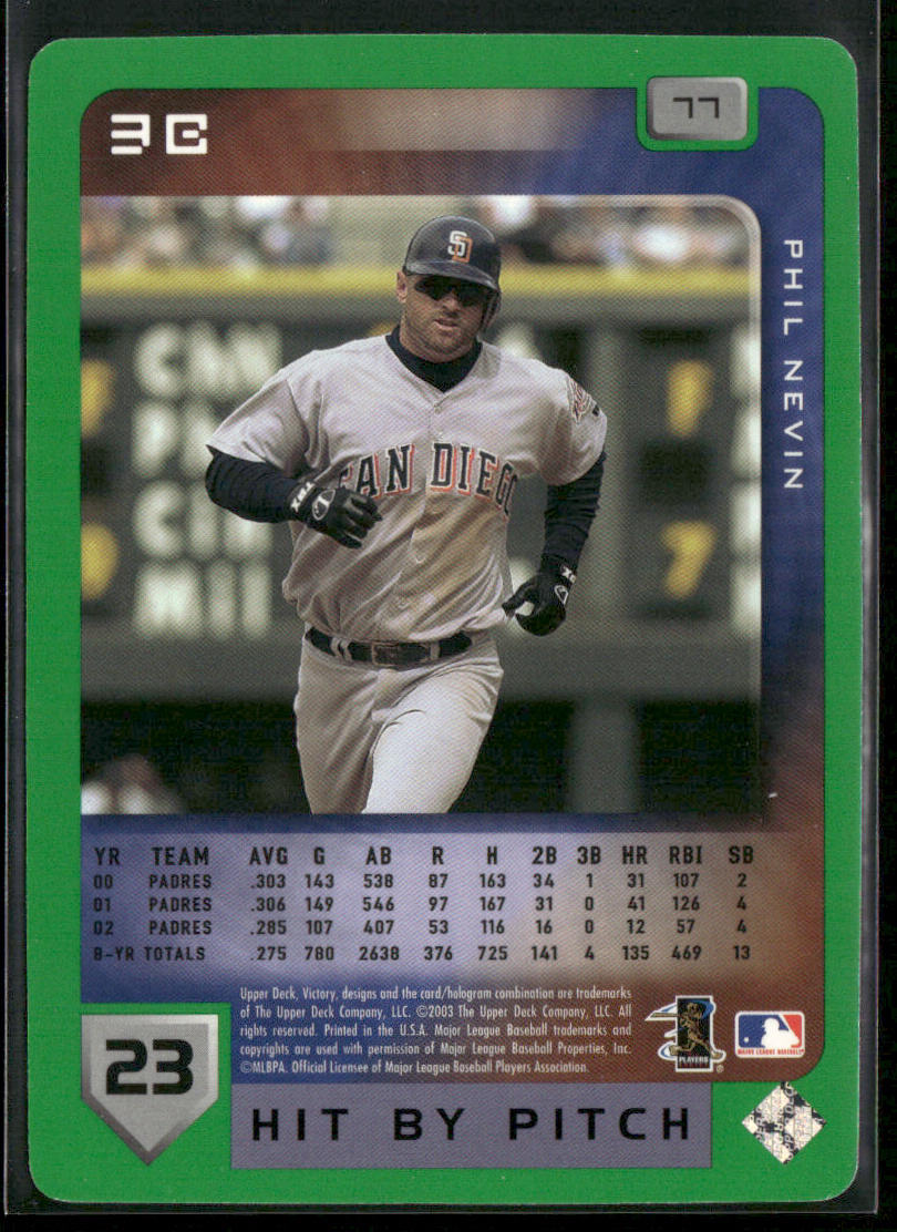 Phil Nevin 2003 Upper Deck Victory Tier 1 Green #77 San Diego Padres