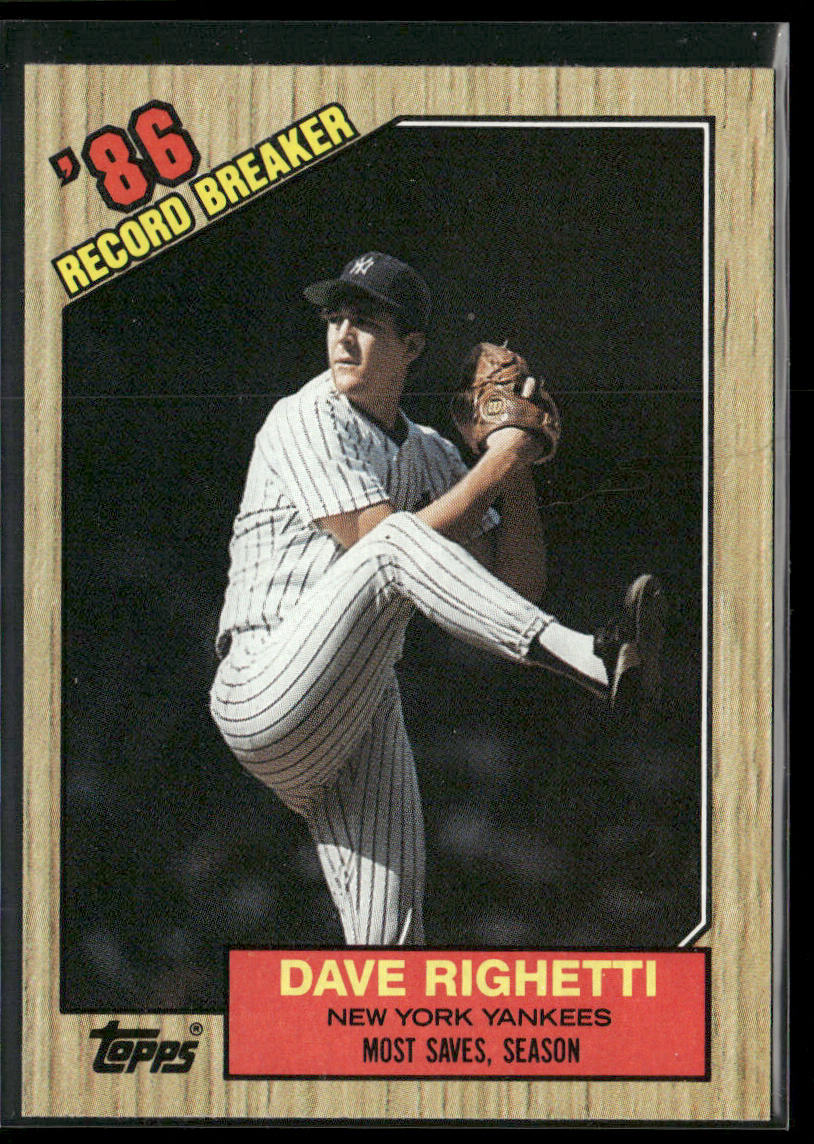 Dave Righetti 1987 Topps #5 New York Yankees