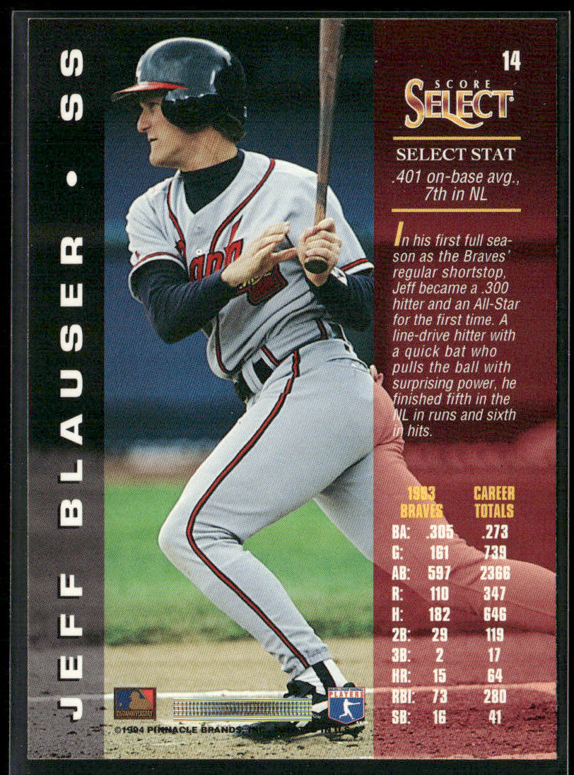 Jeff Blauser 1994 Select #14 Atlanta Braves