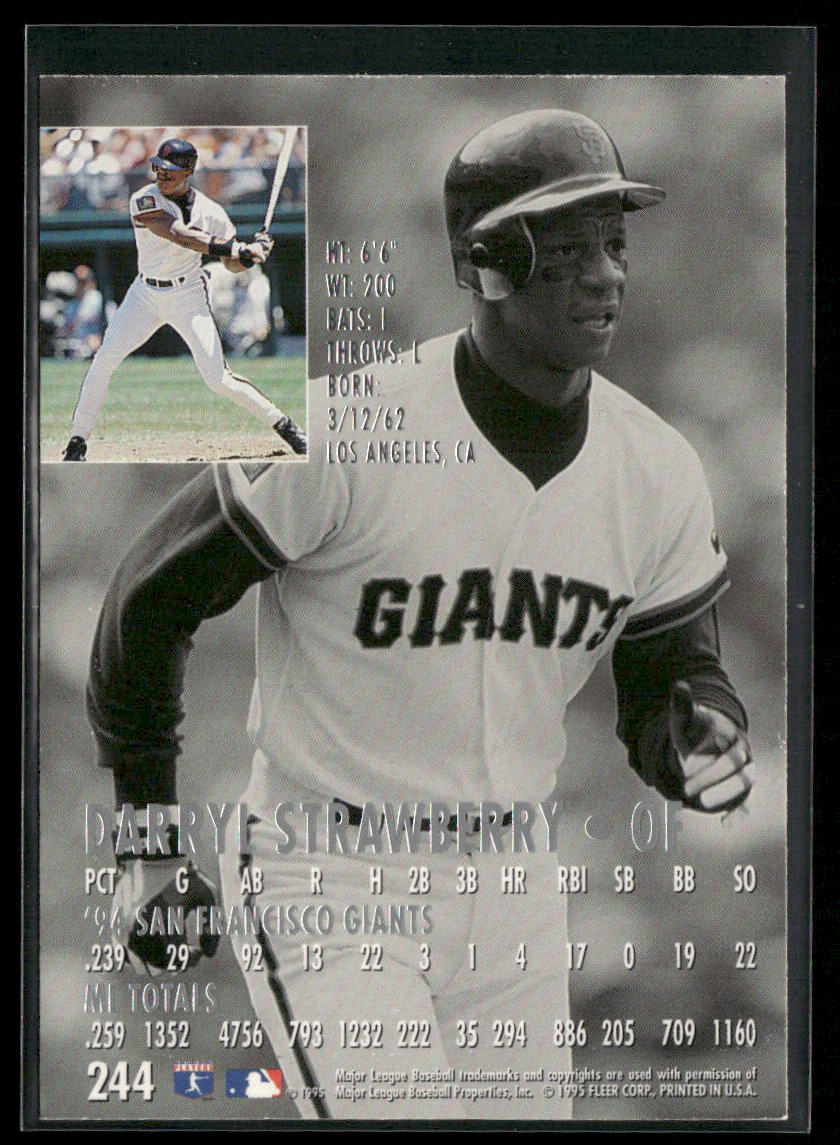 Darryl Strawberry 1995 Ultra #244 San Francisco Giants