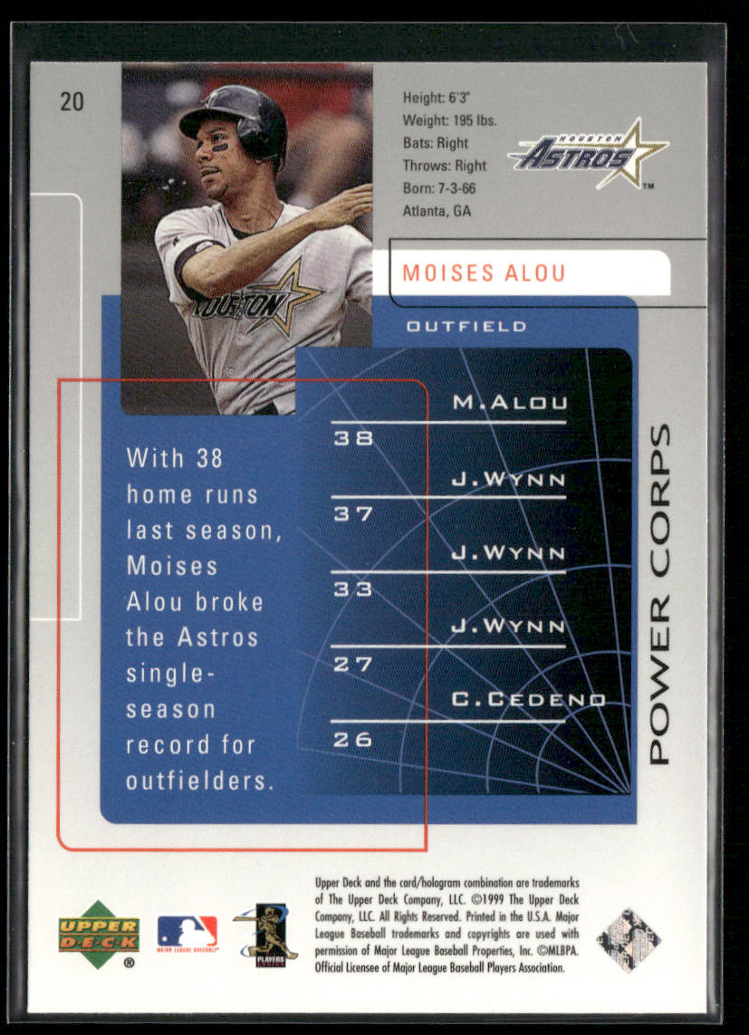 Moises Alou 1999 Upper Deck Challengers for 70 #20 Houston Astros