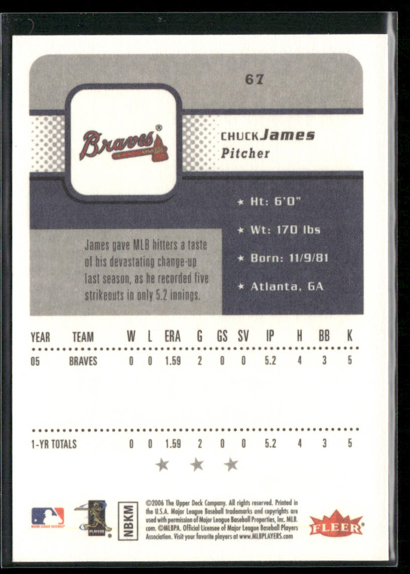 Chuck James 2006 Fleer #67 Atlanta Braves