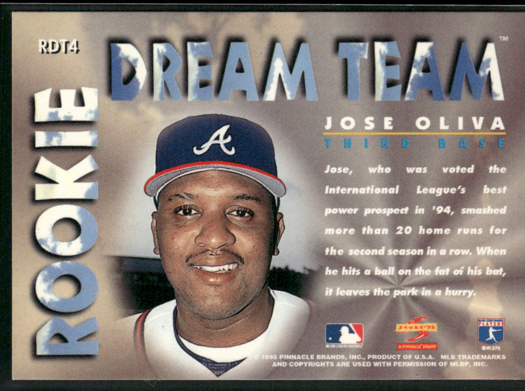 Jose Oliva 1995 Score Rookie Dream Team #RDT4 Atlanta Braves