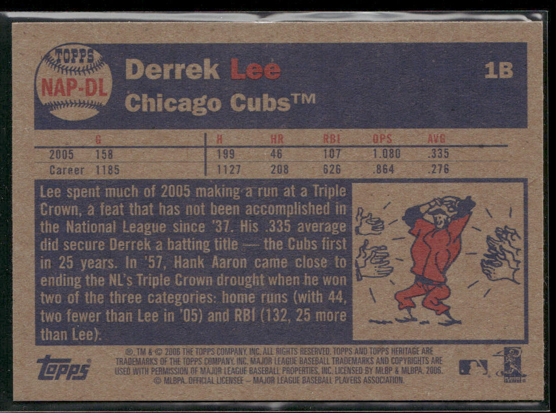 Derrek Lee 2006 Topps Heritage New Age Performers #NAP-DL Chicago Cubs