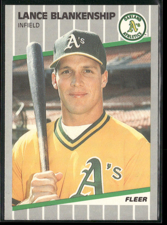 Lance Blankenship 1989 Fleer #2 RC Oakland Athletics