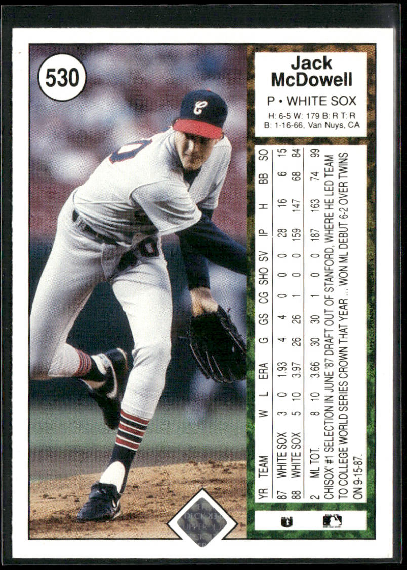 Jack McDowell 1989 Upper Deck #530 Chicago White Sox