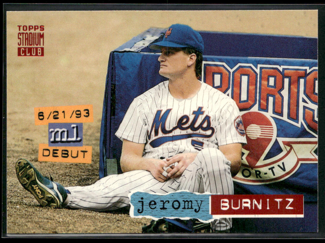 Jeromy Burnitz 1994 Stadium Club #201 New York Mets