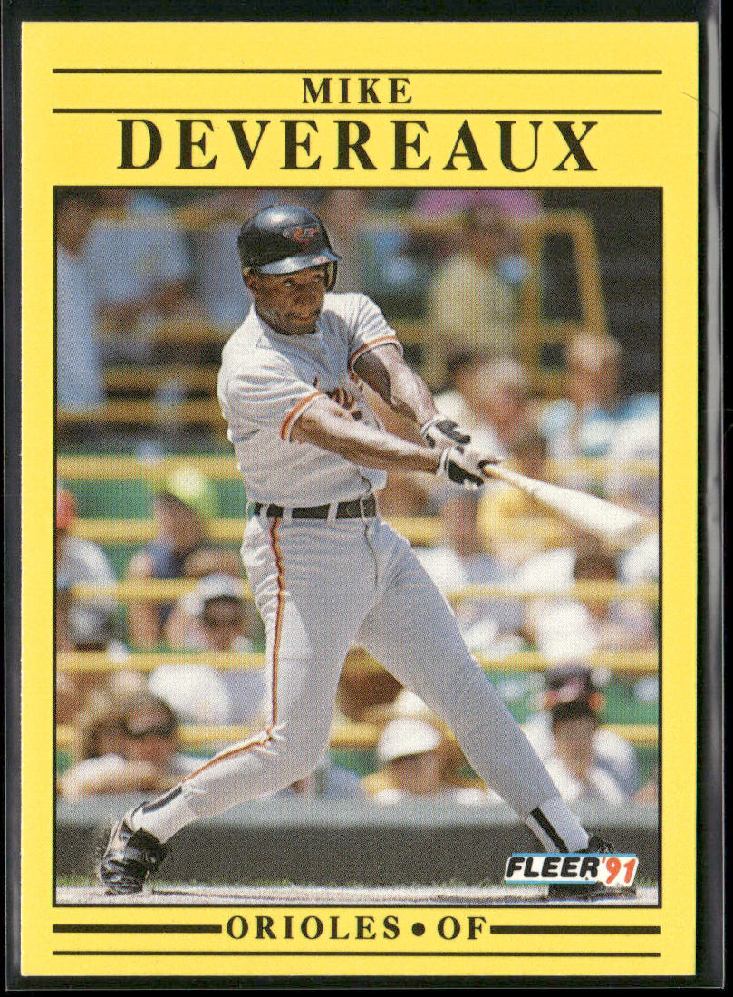 Mike Devereaux 1991 Fleer #469b Baltimore Orioles