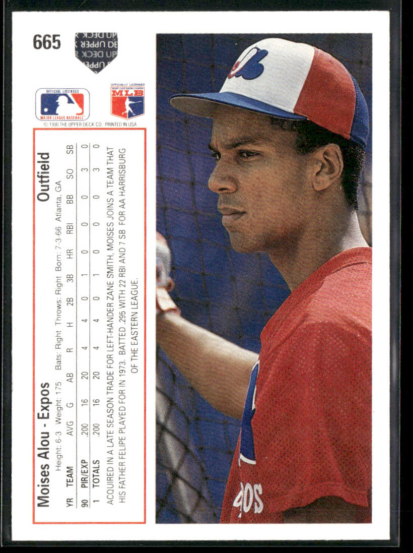 Moises Alou 1991 Upper Deck #665c Montreal Expos