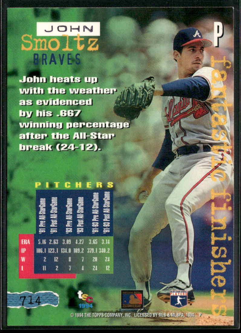 John Smoltz 1994 Stadium Club Golden Rainbow #714 Atlanta Braves