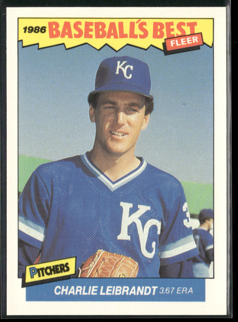 Charlie Leibrandt 1986 Fleer Baseball's Best Sluggers vs. Pitchers #20 Royals