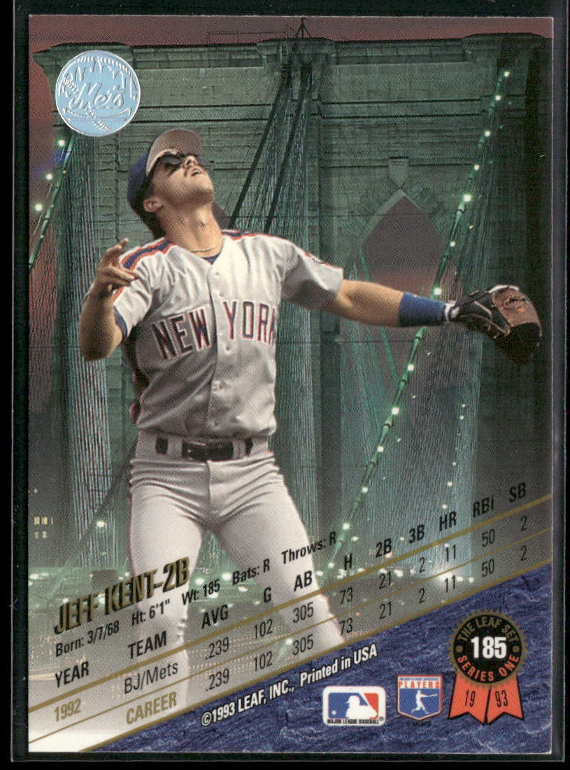 Jeff Kent 1993 Leaf #185 New York Mets