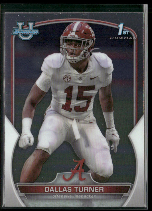 Dallas Turner 2022 Bowman University Chrome #6 Alabama Crimson Tide