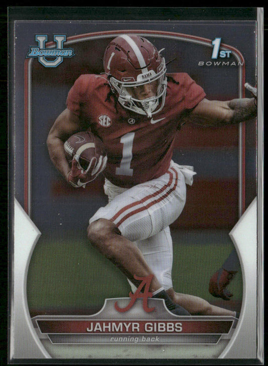 Jahmyr Gibbs 2022 Bowman University Chrome #82 Alabama Crimson Tide