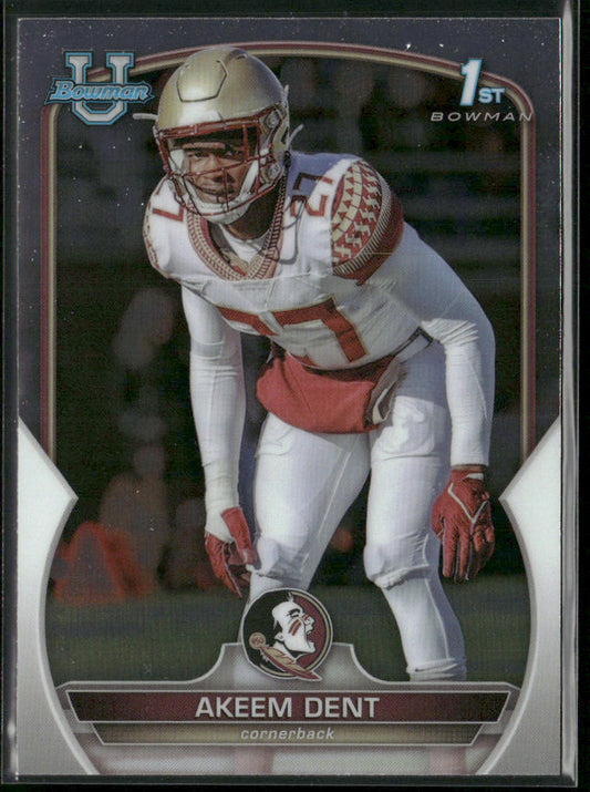 Akeem Dent 2022 Bowman University Chrome #13 Florida State Seminoles