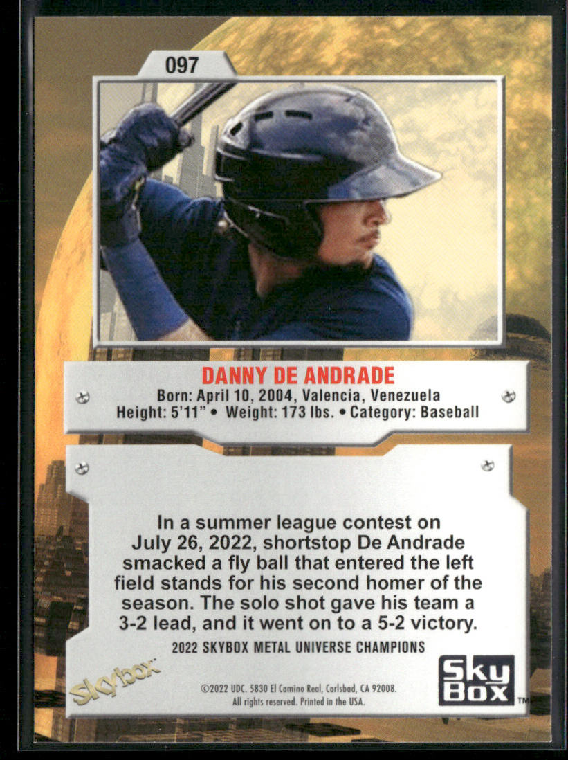 Danny De Andrade 2022 SkyBox Metal Universe Champions #097 back