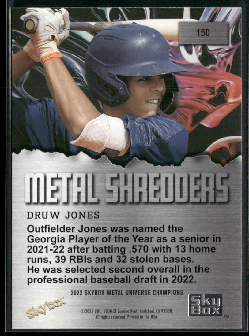 Druw Jones 2022 SkyBox Metal Universe Champions #150